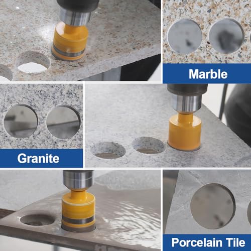 Dry Diamond Core Drill Bit,HIGHDRIL 2pcs Diameter 25mm 1" with Triangle Shank Vacuum Brazed Hole Saw for Concrete Granite Marble Glass Porcelain Tile Masonry Brick