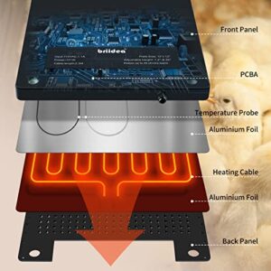 Chicks Heating Plate, Briidea 12'' *12'' Chick Brooders with Adjustable Height, Keeps Up to 20 Chicks Warm, 48W, Black