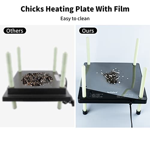 Chicks Heating Plate, Briidea 12'' *12'' Chick Brooders with Adjustable Height, Keeps Up to 20 Chicks Warm, 48W, Black