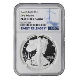 2023 S 1 oz Proof American Silver Eagle PF-69 Ultra Cameo (Early Releases) $1 NGC PF69UCAM