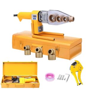 plastic pipe welding tool，plastic welder kit contains welding heads of 6 diameters，water pipe welding machine electric heating hot melt tools for ppr pe tube 1000w 220v