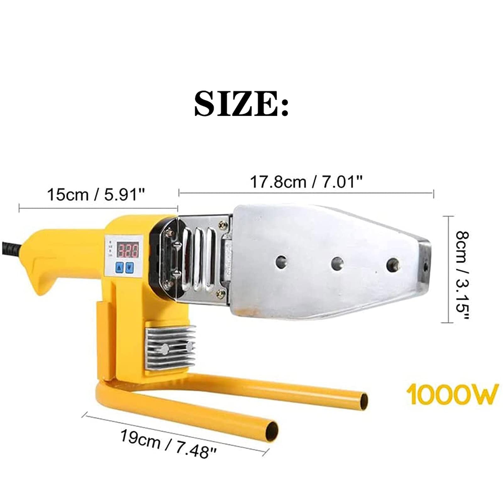 Plastic pipe welding tool，Plastic welder kit Contains welding heads of 6 diameters，Water Pipe Welding Machine Electric Heating Hot Melt Tools for PPR PE Tube 1000W 220V