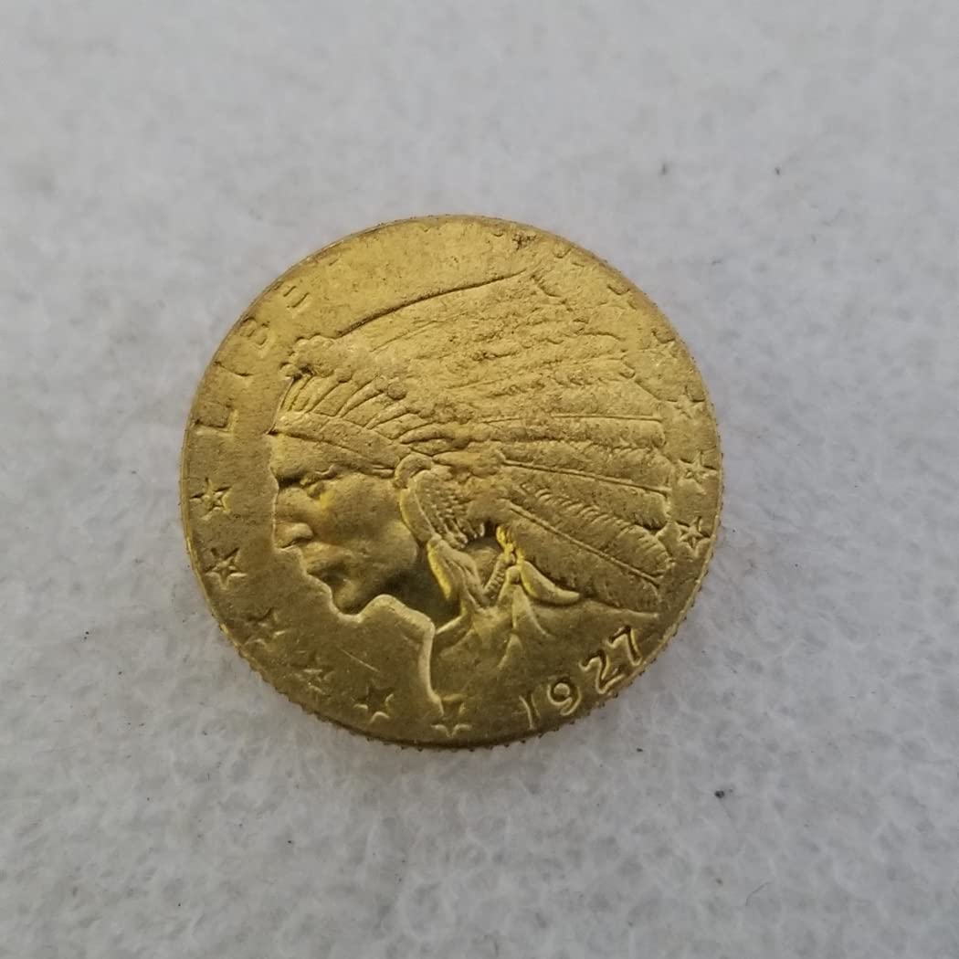 Kocreat Copy 1927 Indian Head Eagle Gold Coin 2 1/2 Dollars-Replica USA Souvenir Coin Lucky Coin Hobo Coin Morgan Dollar Collection