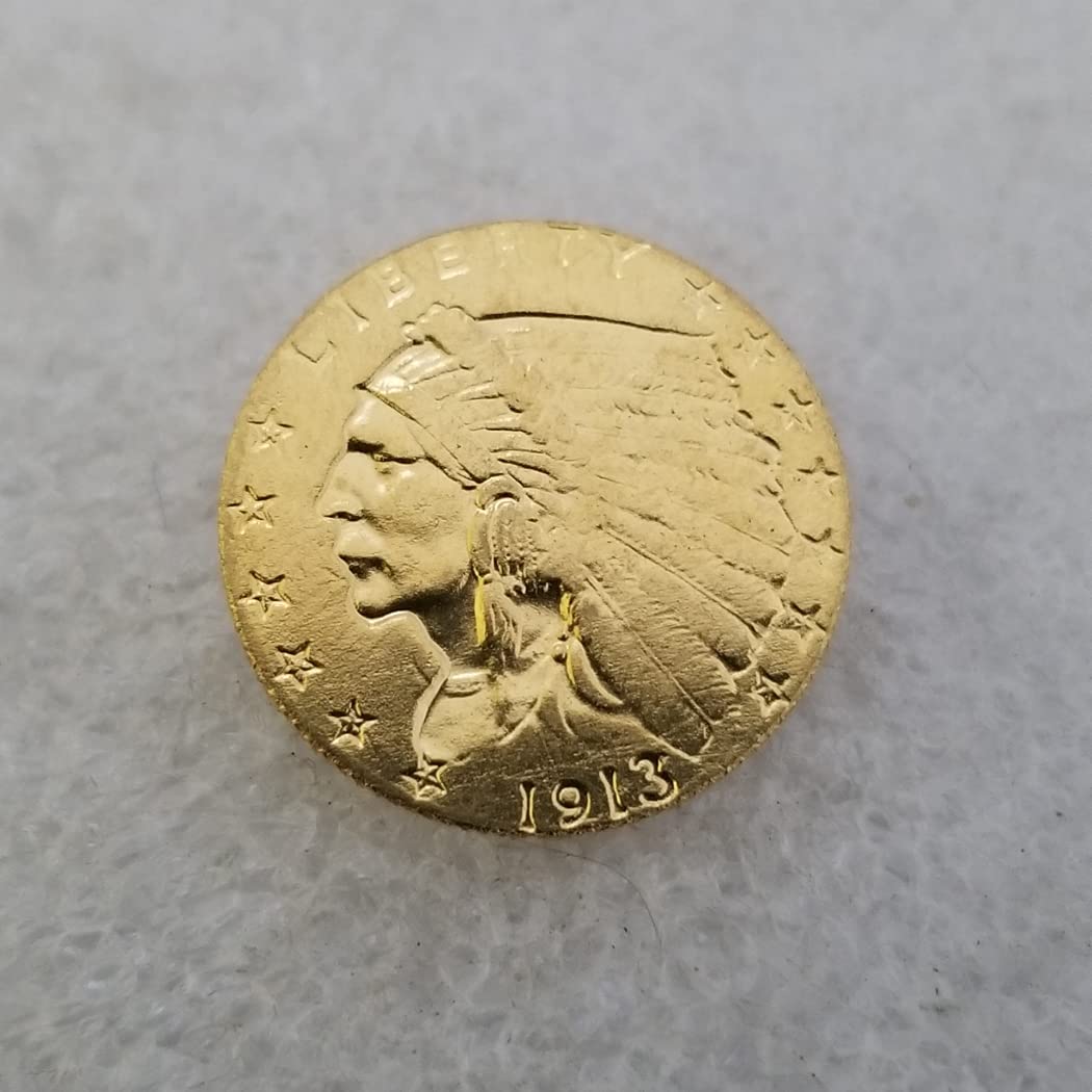 Kocreat Copy 1913 Indian Head Eagle Gold Coin 2 1/2 Dollars-Replica USA Souvenir Coin Lucky Coin Hobo Coin Morgan Dollar Collection