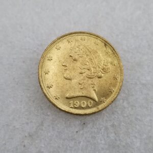 Kocreat Copy 1900 Liberty Morgan Gold Coin Five Dollars-Replica USA Souvenir Coin Lucky Coin Hobo Coin Morgan Dollar Collection