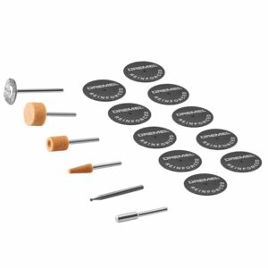 Dremel 734-01 Metal Cutting Rotary Tool Accessories Kit - 16 Piece Set - Includes Engraving Bit, Grinding Stones, and Carbon Steel Brush, Blue