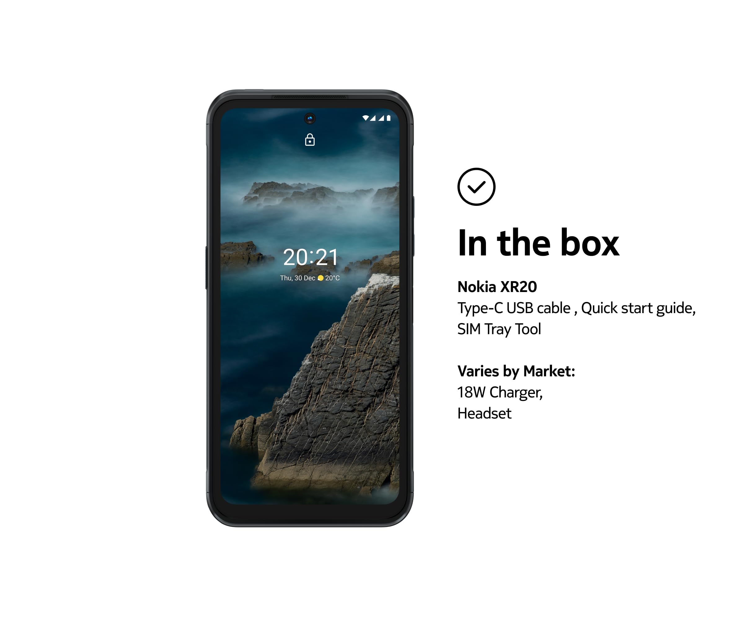 Nokia XR20 Dual-SIM 128GB ROM + 6GB RAM (GSM Only | No CDMA) Factory Unlocked 5G Smartphone (Granite) - International Version