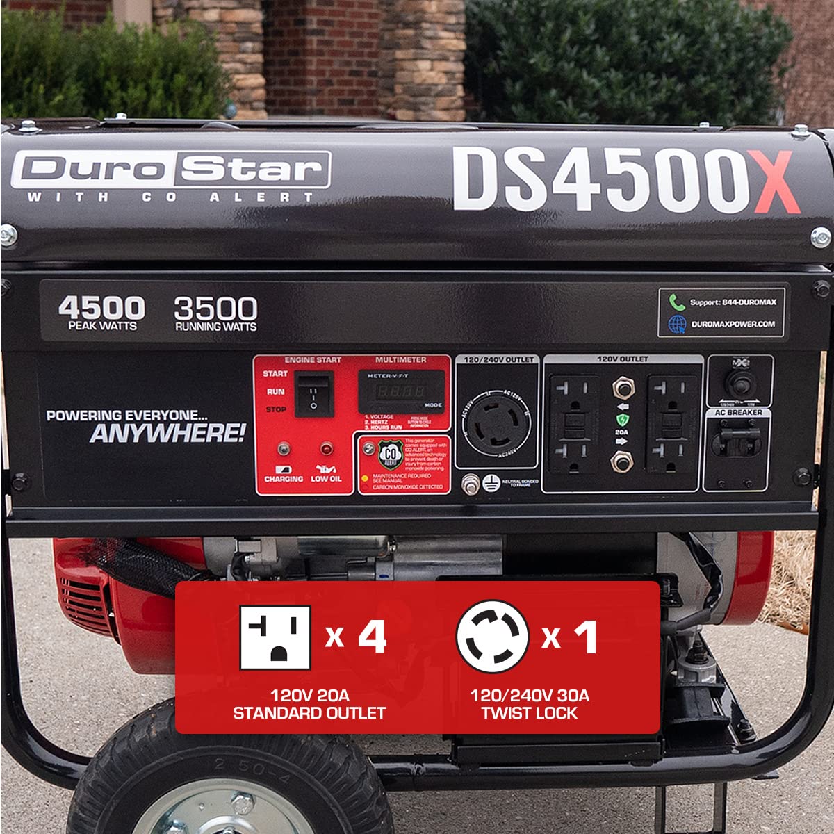 DuroStar DS4500X 4,500-Watt/3,500-Watt 210cc Electric Start Portable Generator w/CO Alert