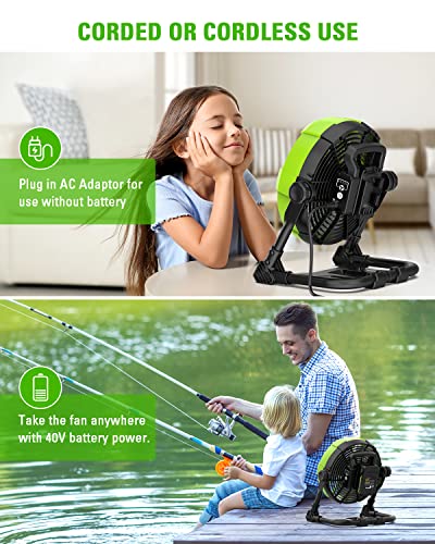 Greenworks 40V 10" (5-Speed) Fan (785 CFM), Hybrid (AC / DC), Battery Not Included