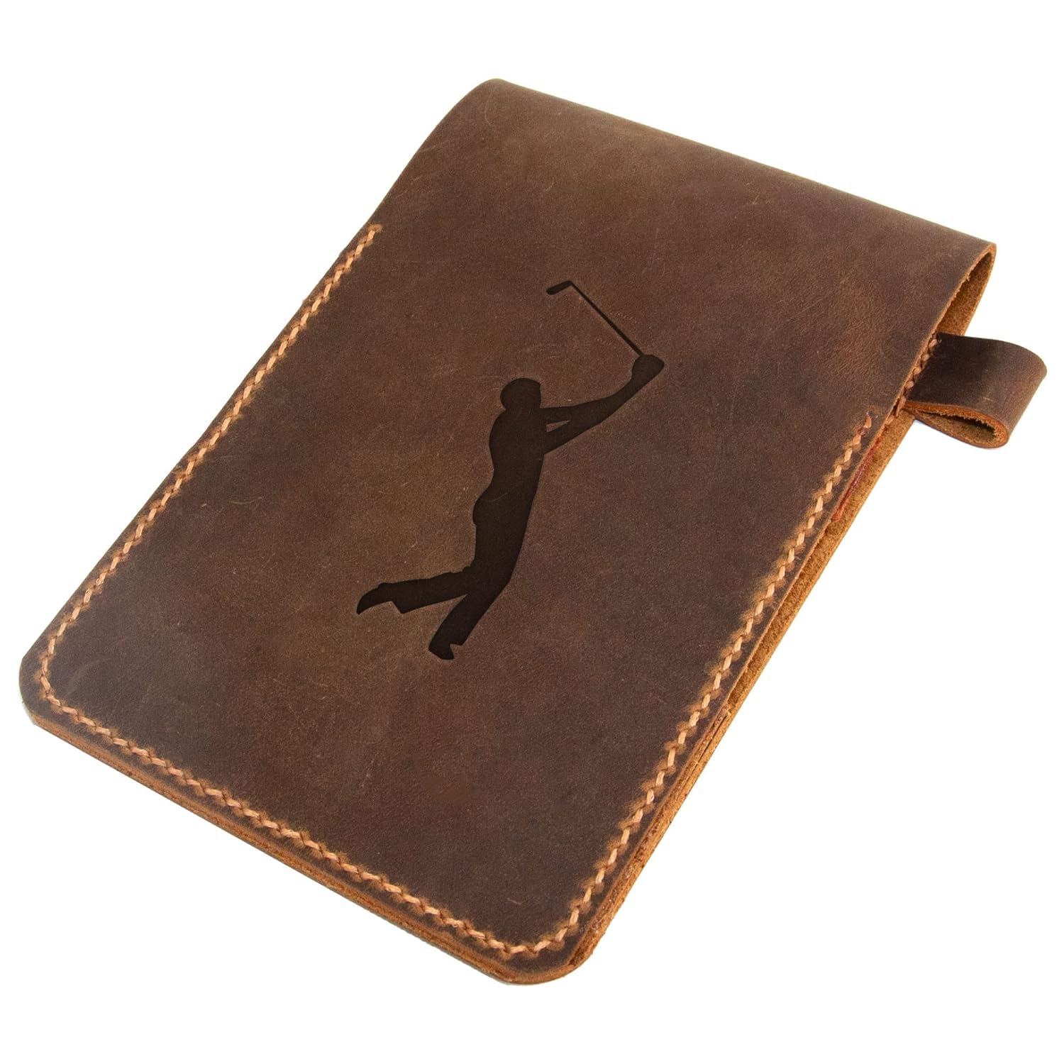 Turbosnail Personalized Golf Scorecard Holder Leather Hand Stitched, Yardage Book Holder, Golfers Gift, Gift for Him, Gift for Dad, Leather Golf Gifts