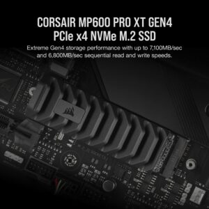 CORSAIR MP600 PRO XT Gen4 PCIe x4 NVMe M.2 SSD – High-Density TLC NAND – Aluminum Heatspreader – M.2 2280 Form-Factor