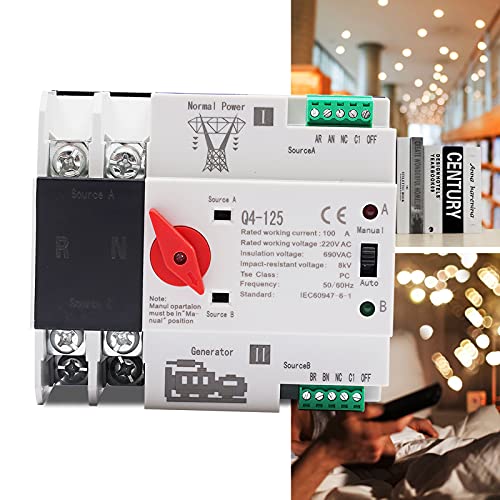 2P Automatic Transfer Switch, 110V Rated Operating Voltage, 100A Rated Operating Current 50HZ/60HZ GDAE10 Dual Power Mini Controller, 690V Insulation Voltage (2P PC Level)