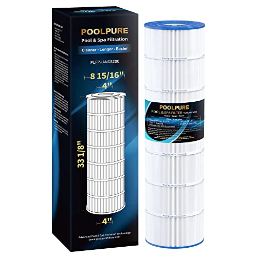 POOLPURE PLFPJANCS200 Pool Filter Replaces Jandy CS200, PJANCS200, Ultral-B9, R0462400, Unicel C-8418, Filbur FC-0823, Aladdin 35002, 200 Sq.ft Filter Cartridge 1 Pack