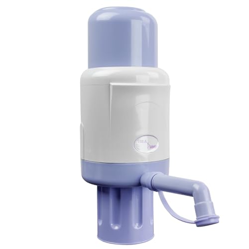 TERA PUMP Manual Water Pump for 5 Gallon Bottles, Fits Most 2-6 Gallon Bottles, Manual Hand Pressure Water Dispenser, 3 Tube Lengths, Sanitary Cap, Cleaning Brush, BPA-Free Food Grade Material