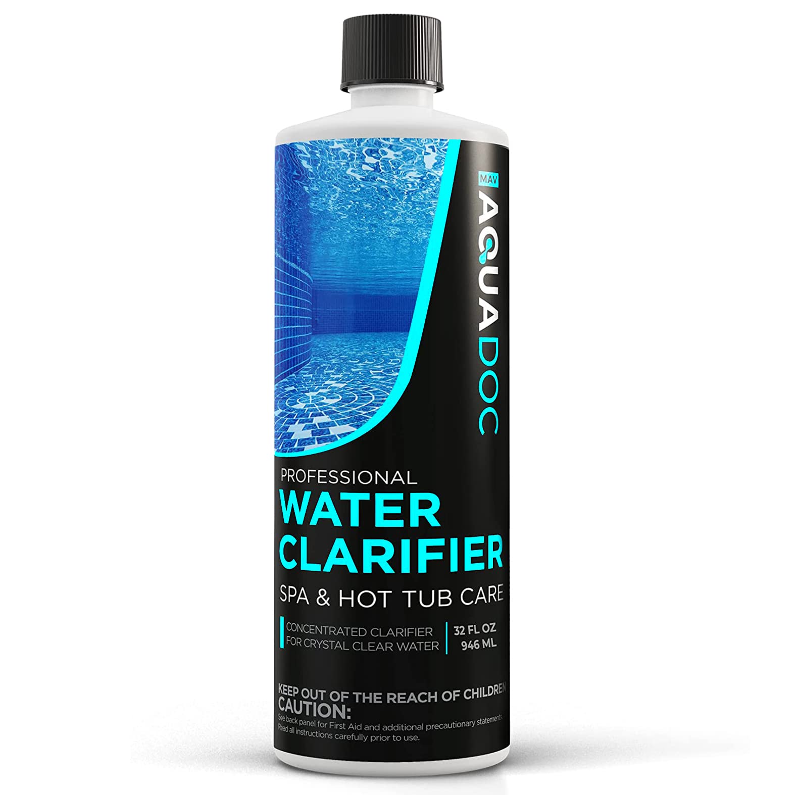 MAV AquaDoc Spa Clarifier & Hot Tub Clarifier for Fast Acting Cloudy Water Treatment, The Spa Clarifier Hot Tub Owners Love, Use Our Hot Tub Water Clarifier to Keep Your Spa Clear & Balanced - 32oz