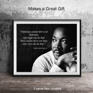 Martin Luther King Wall Art - LARGE 11x14 - MLK Quotes - African American Decor - Inspirational Quotes - Motivational Posters - Black History Classroom Decor - Uplifting Positive Gifts for Women, Men