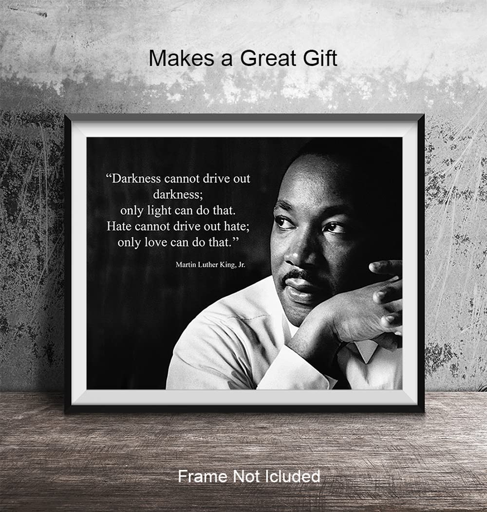 Martin Luther King Wall Art - LARGE 11x14 - MLK Quotes - African American Decor - Inspirational Quotes - Motivational Posters - Black History Classroom Decor - Uplifting Positive Gifts for Women, Men