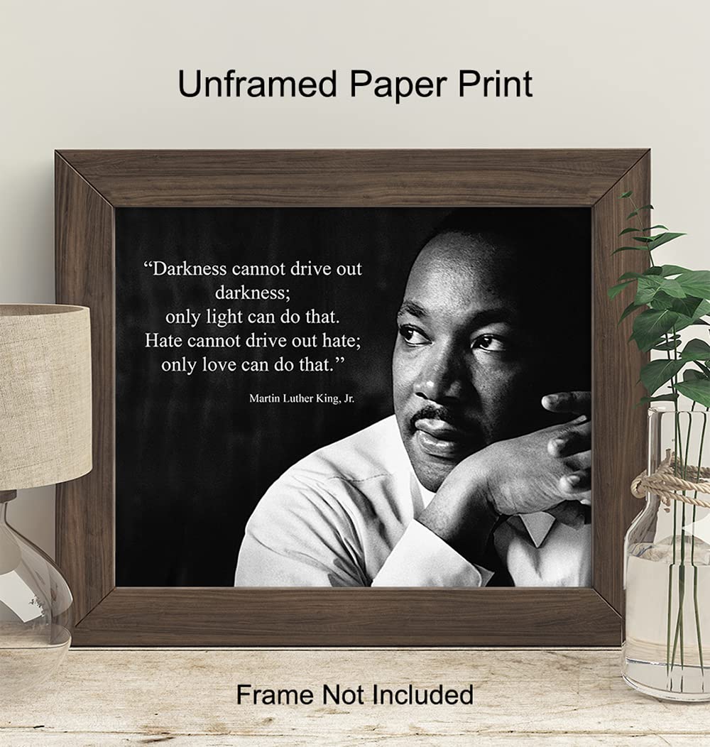 Martin Luther King Wall Art - LARGE 11x14 - MLK Quotes - African American Decor - Inspirational Quotes - Motivational Posters - Black History Classroom Decor - Uplifting Positive Gifts for Women, Men