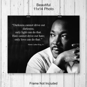 Martin Luther King Wall Art - LARGE 11x14 - MLK Quotes - African American Decor - Inspirational Quotes - Motivational Posters - Black History Classroom Decor - Uplifting Positive Gifts for Women, Men