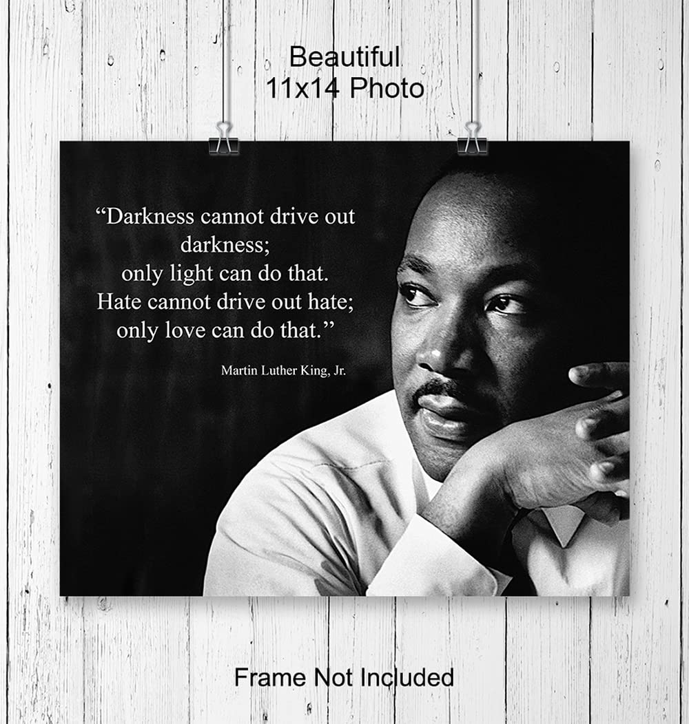 Martin Luther King Wall Art - LARGE 11x14 - MLK Quotes - African American Decor - Inspirational Quotes - Motivational Posters - Black History Classroom Decor - Uplifting Positive Gifts for Women, Men