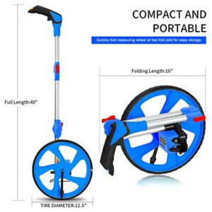 Zozen Measuring Wheel, Measure Wheel, Wheel Measuring Tool, Rolling Tape Measure Wheel - 3-Sections Collapsible with Backpack [Up To 10,000Ft]| 12’’ Diameter Wheel - Adapt to various roads.