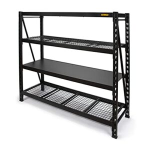 dewalt 41660 dxst10000blk 4-shelf industrial storage rack - 77”w x 24”d x 72”h, black
