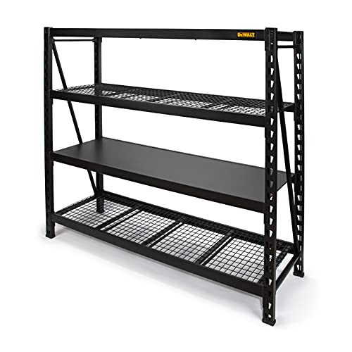 DEWALT 41660 DXST10000BLK 4-Shelf Industrial Storage Rack - 77”W x 24”D x 72”H, Black