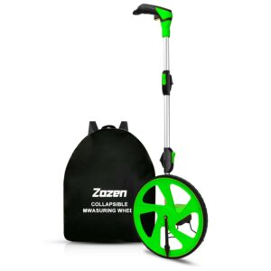 zozen measuring wheel, distance measuring wheel in feet, wheel measuring tool, rolling measurement wheel, collapsible with backpack [up to 10,000ft]|12’’ diameter wheel - adapt to various roads.