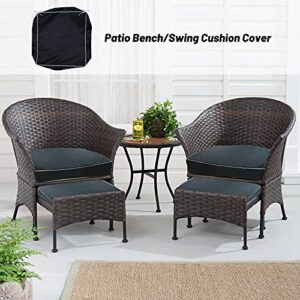 COSHNIBI Patio Cushion Covers Replacement, Outdoor Cushion Covers for Patio Furniture, Waterproof Outdoor Chair Cushions Slipcovers with Zipper, Cover Only (Black, 22x22x4 in-4 Pack)