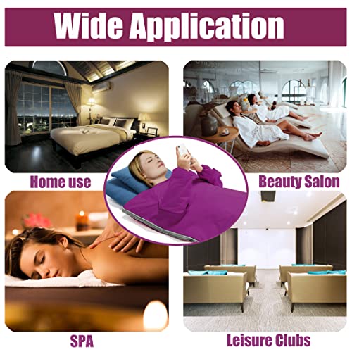 Surnuo Sauna Blanket for Detox - Far Infrared (FIR) Body Shaper Blanket Professional Therapy Sweat Sauna Body Heating with Sleeves Remote Controller for Health Benefits Purple