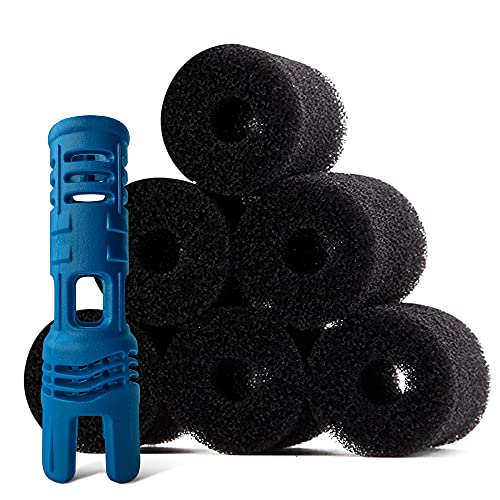 Ultra Durable TSP10P Tail Sweep and 9-100-3105 (Pack of 6) Sweep Hose Scrubber Replacement Part by BlueStars - Exact Fit for Polaris 3900 Sport, 380, 360, 280, and 180 Pool Cleaners