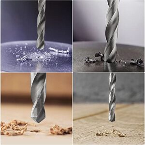 uxcell HSS(High Speed Steel) Straight Shank Jobber Twist Drill Bit 6.5mm Drill Diameter Extension 160mm Length for Hardened Metal Woodwork Plastic Aluminum Alloy 2 Pcs