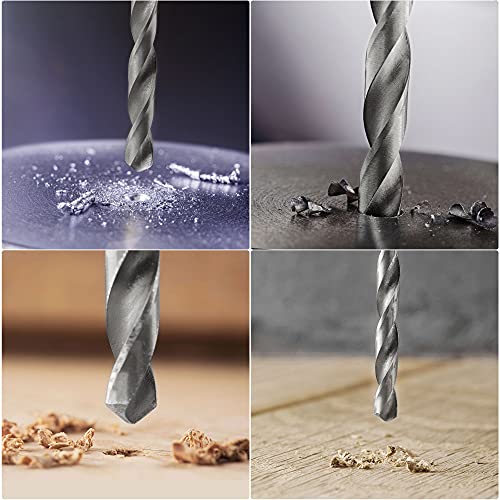 uxcell HSS(High Speed Steel) Straight Shank Jobber Twist Drill Bit 6.5mm Drill Diameter Extension 160mm Length for Hardened Metal Woodwork Plastic Aluminum Alloy 2 Pcs