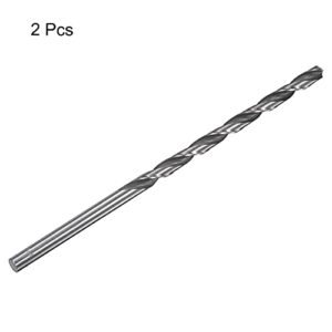 uxcell HSS(High Speed Steel) Straight Shank Jobber Twist Drill Bit 6.5mm Drill Diameter Extension 160mm Length for Hardened Metal Woodwork Plastic Aluminum Alloy 2 Pcs