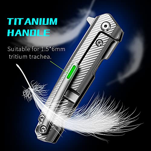 OLITANS AL-T011 Folding Scalpel CNC Titanium Handle Mini Folding Knife #24 Replaceable Blades Pocket Knife Box Open Tools