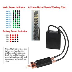 Battery Spot Welder 9 Gears Portable Pulse Welding Machine for Cylindrical Batteries Metal Hydride Batteries (US PLUG)