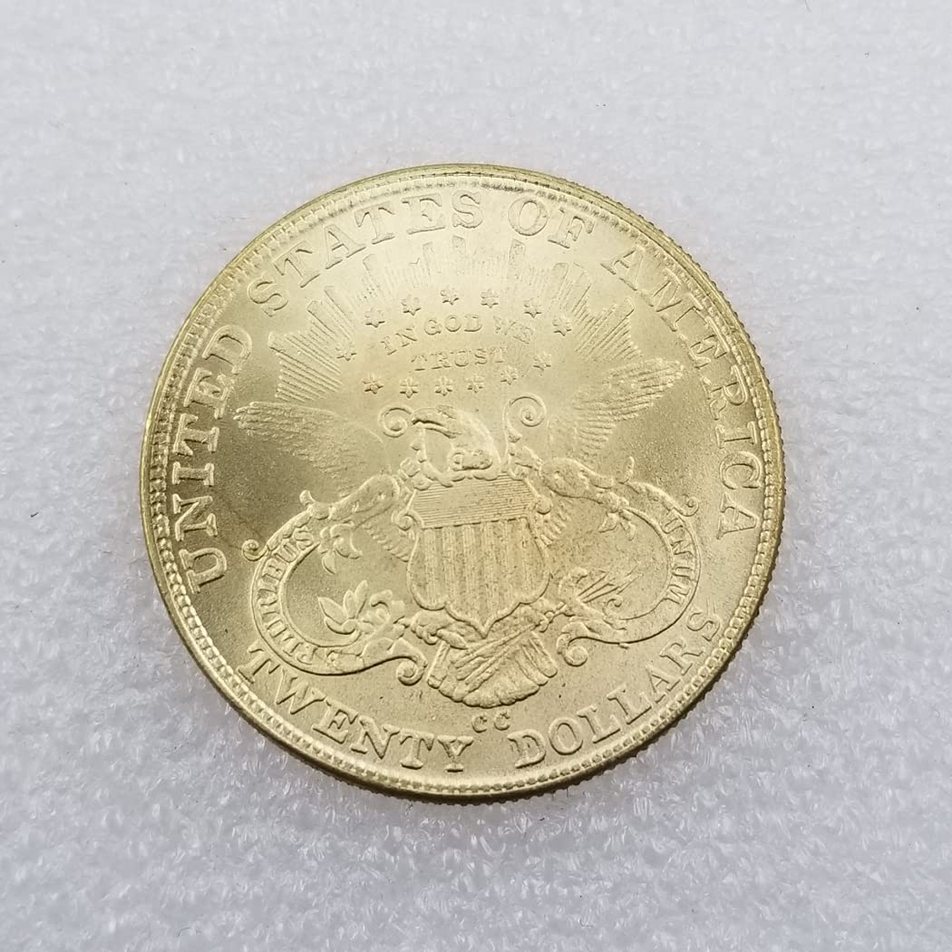 Kocreat Copy 1889-CC Flowing Hair Silver Dollar Liberty Morgan Gold Coin Twenty Dollars-Replica USA Souvenir Coin Collection