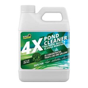 4x pond cleaner - reduces muck & sludge for a clean, natural look - super concentrated lake and water feature enzymes treats up to 1 acre, pair with dye - safe for fish and wildlife (32 oz)