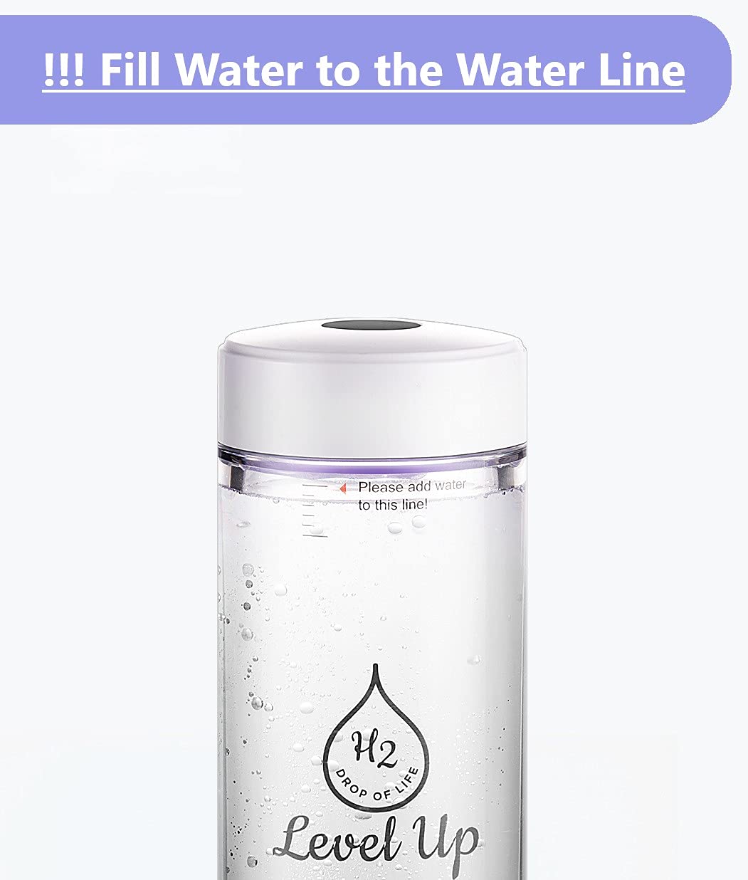 Level Up Way - Premium Hydrogen Water Bottle Generator – Up to 4000 PPB – SPE PEM Dupont US - Healthy Life