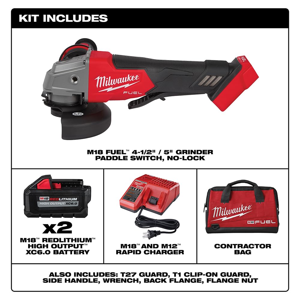 MilwaukeeTool Milwaukee M18 FUEL 4-1/2 / 5inch Grinder Paddle Switch, No-Lock Kit 2880-22