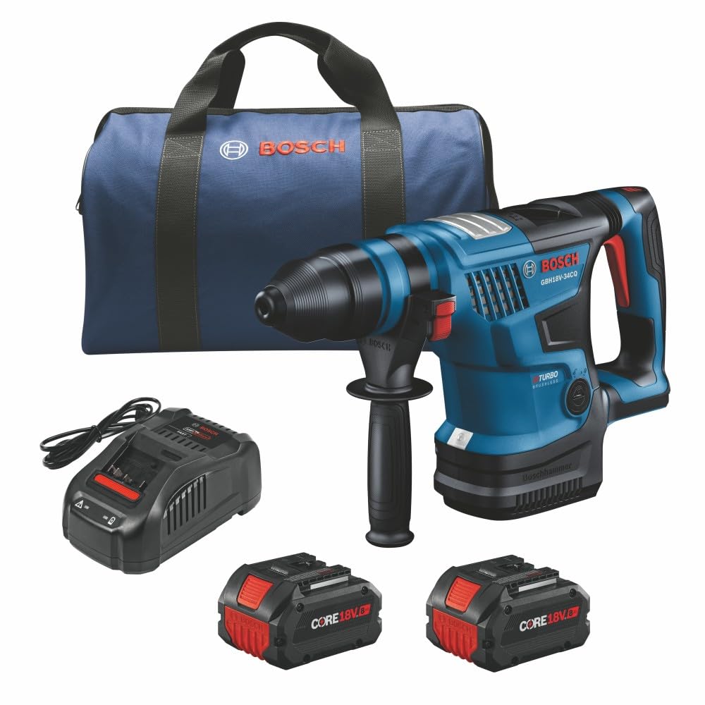 BOSCH GBH18V-34CQB24 PROFACTOR™ 18V Connected-Ready SDS-plus® Bulldog™ 1-1/4 In. Rotary Hammer with (2) CORE18V® 8 Ah High Power Batteries