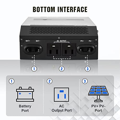 ECO-WORTHY 1500W 24V All-in-one Solar Hybrid Inverter with Built-in 30A MPPT Controller for Home RV Shed Off-Grid System