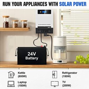 ECO-WORTHY 1500W 24V All-in-one Solar Hybrid Inverter with Built-in 30A MPPT Controller for Home RV Shed Off-Grid System