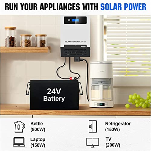 ECO-WORTHY 1500W 24V All-in-one Solar Hybrid Inverter with Built-in 30A MPPT Controller for Home RV Shed Off-Grid System