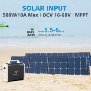 BLUETTI EB70S Portable Power Station with 200W Solar Panel, 716Wh/800W Solar Generator w/ 4 110V AC Outlets, Battery Backup for Camping Outdoor RV Power Outage Off-grid, Home Emergency