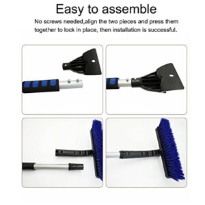 Joraky 3-in-1 Extendable 31" to 40" Car Snow Ice Scraper and Snow Brush, Snow Scraper with Brush, Extendable for Car Windshield Window Scraper, Car Snow Brush and Ice Scraper for Car, SUV, Truck.