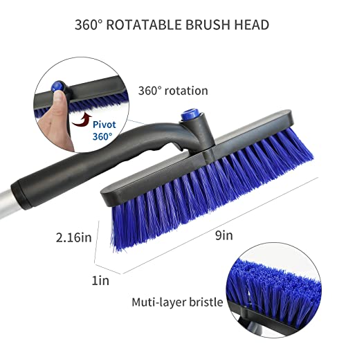 Joraky 3-in-1 Extendable 31" to 40" Car Snow Ice Scraper and Snow Brush, Snow Scraper with Brush, Extendable for Car Windshield Window Scraper, Car Snow Brush and Ice Scraper for Car, SUV, Truck.