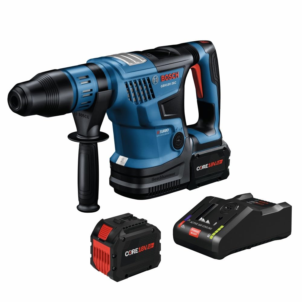 BOSCH GBH18V-36CK27 PROFACTOR™ 18V Connected-Ready SDS-max® 1-9/16 In. Rotary Hammer with (2) CORE18V® 12 Ah High Power Batteries