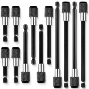 12 pieces drill bit extender drill bit extension, bit holder for impact driver, extension bits for drill quick release extension, socket screwdriver bit holder magnetic extension adapter set