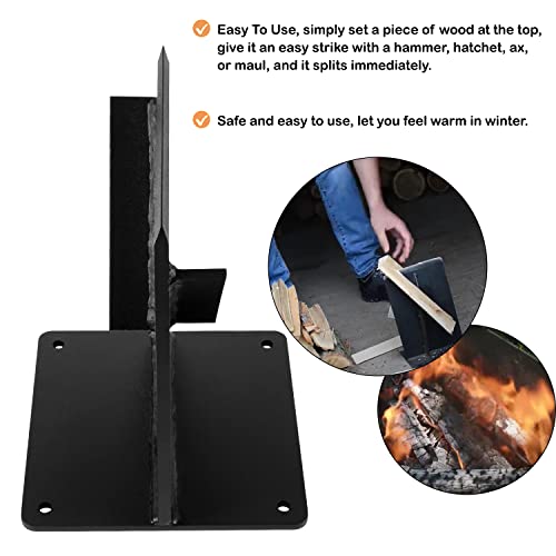 Heavy Duty Weigh 10 Pounds Firewood Kindling Splitter Chipper Cracker Heavy Steel Structure Wood Splitter Wedge Manual Log Splitter for Wood Stove and Fireplace Camping Fire Pits Pizza Oven, etc